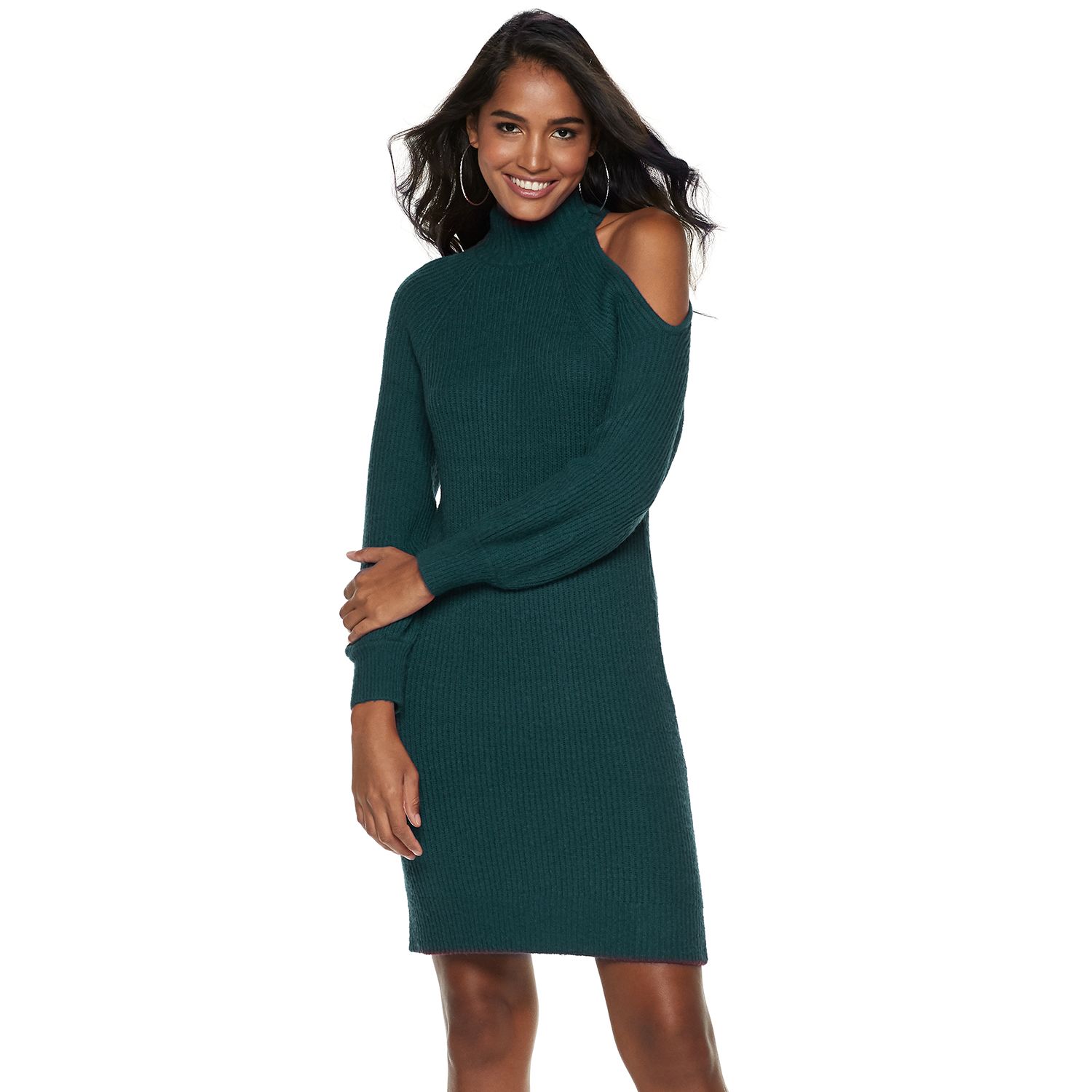 sweater dress open shoulder