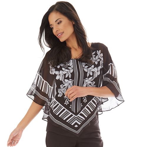 Women's Apt. 9® V-Front Chiffon Poncho Top