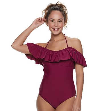 Off-the-Shoulder One-Piece Swimsuit