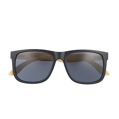 Men's Dockers Matte Black Wood Temple Sunglasses