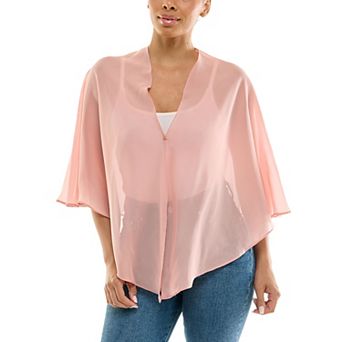 Women's Nina Leonard Multi Wear Chiffon Caplet Top