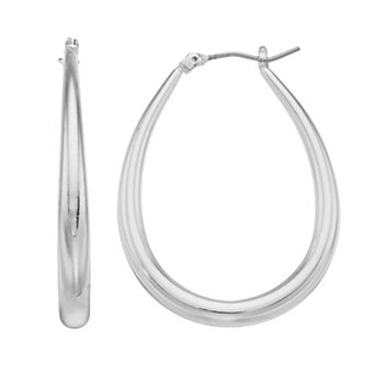 Napier Teardrop Tubular Hoop Earrings
