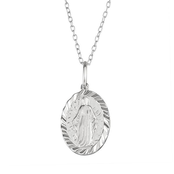 Sterling silver virgin mary shop necklace