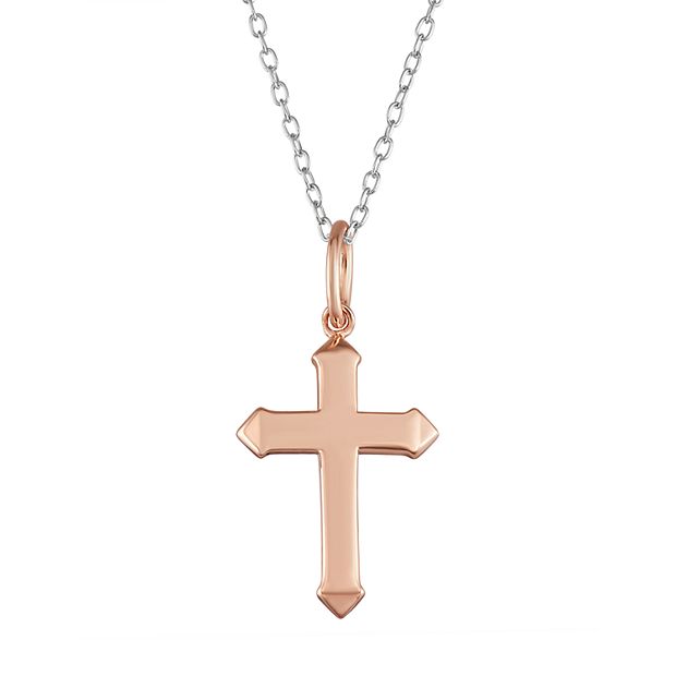 Silver cross necklace on sale kohls