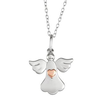 My Shield My Strength Sterling Silver Angel Pendant