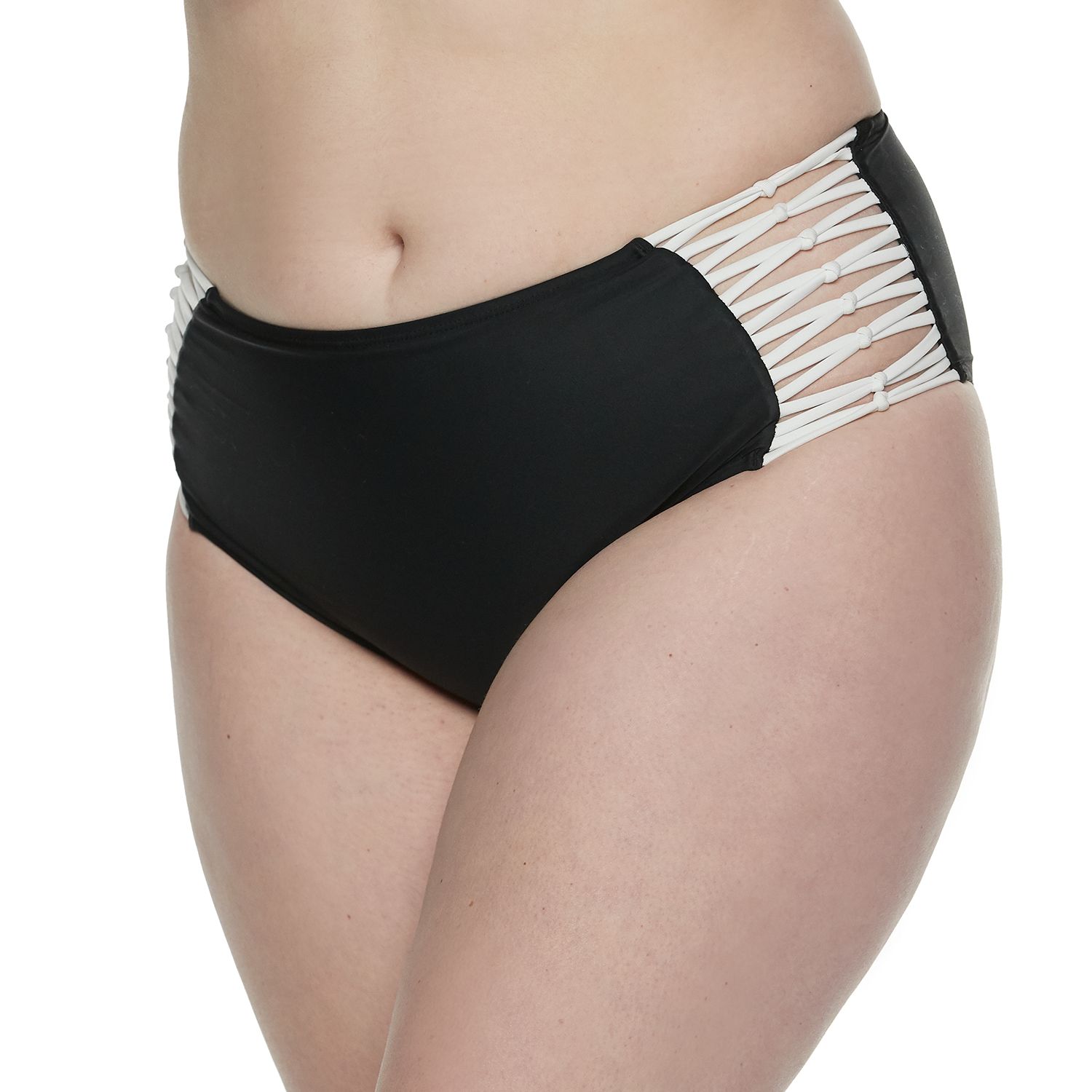 plus size high waisted swim bottoms