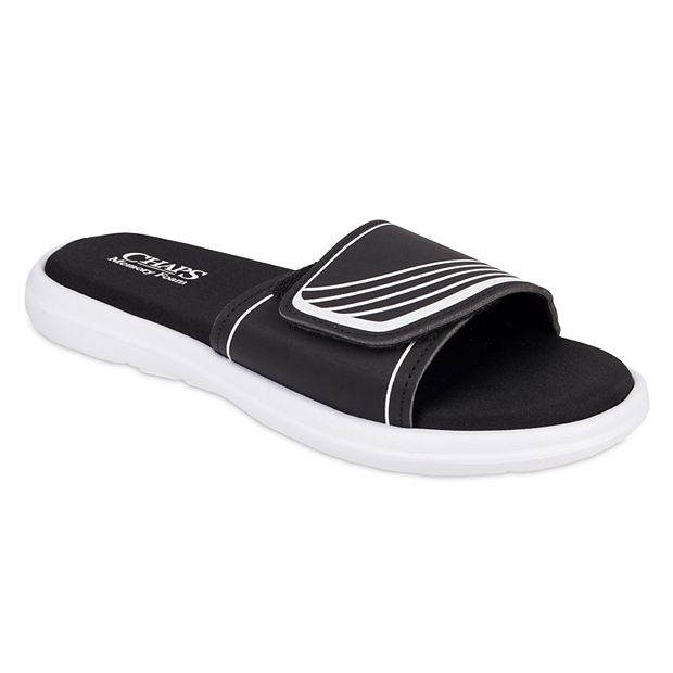 Men s Chaps Striped Memory Foam Slide Sandals