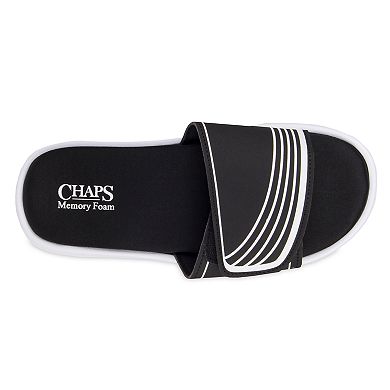 Men's Chaps Striped Memory Foam Slide Sandals