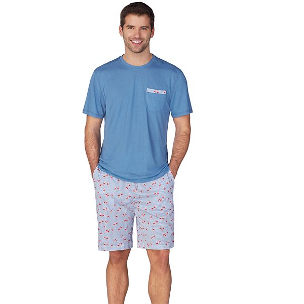 Men's Cuddl Duds Crewneck Pocket Tee & Sleep Shorts Set