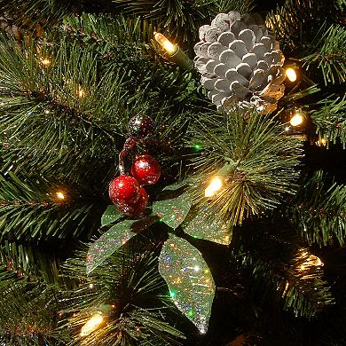 National Tree Company 4 ft. Frosted Pine Berry Entrance Tree with Clear Lights