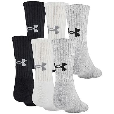 Boys Under Armour Charged Cotton 6-Pack Crew Socks