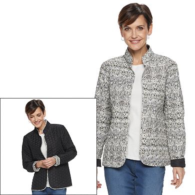 Women's Croft & Barrow® Quilted Reversible Open-Front Jacket