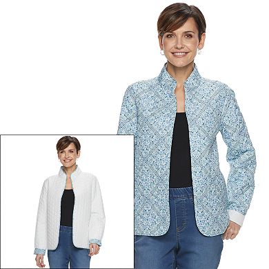 Women's Croft & Barrow® Quilted Reversible Open-Front Jacket