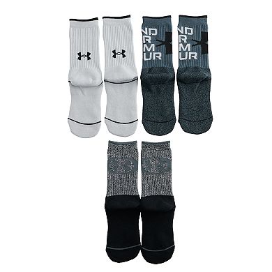 Boys Under Armour Phenom 5.0 3-Pack Crew Socks