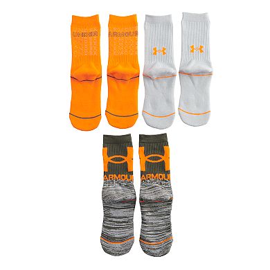 Boys Under Armour Phenom 5.0 3-Pack Crew Socks