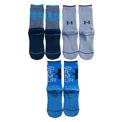 Boys Under Armour Phenom 5.0 3-Pack Crew Socks