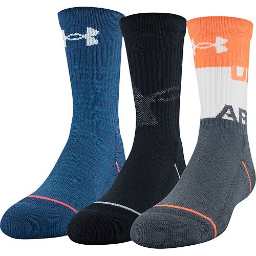 Boys 420 Under Armour Phenom 5.0 3Pack Crew Socks