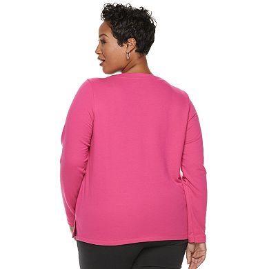 Plus Size Croft & Barrow® Lace-Up Sweatshirt