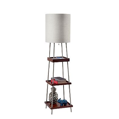 Adesso Henry Wireless Charging Shelf Floor Lamp