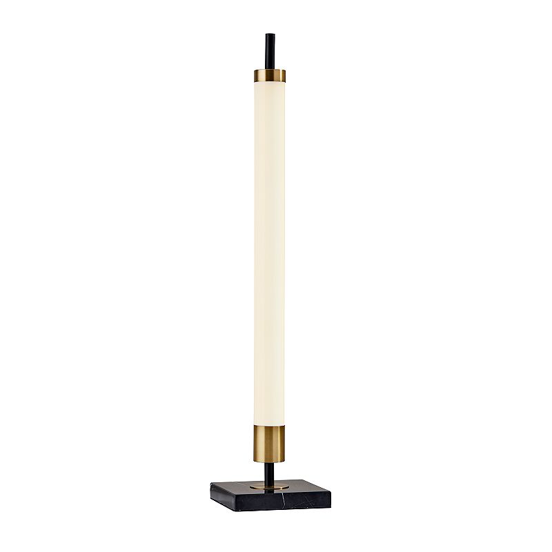 Adesso Piper 30-inch Black and Antique Brass LED Table Lamp
