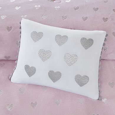 Mi Zone Jenna Metallic Heart Printed Comforter Set