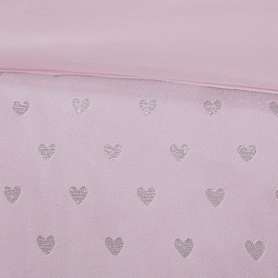 Mi Zone Jenna Metallic Heart Printed Comforter Set