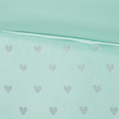 Mi Zone Jenna Metallic Heart Printed Comforter Set