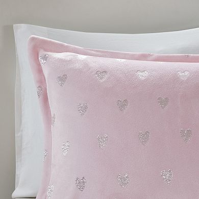 Mi Zone Jenna Metallic Heart Printed Comforter Set