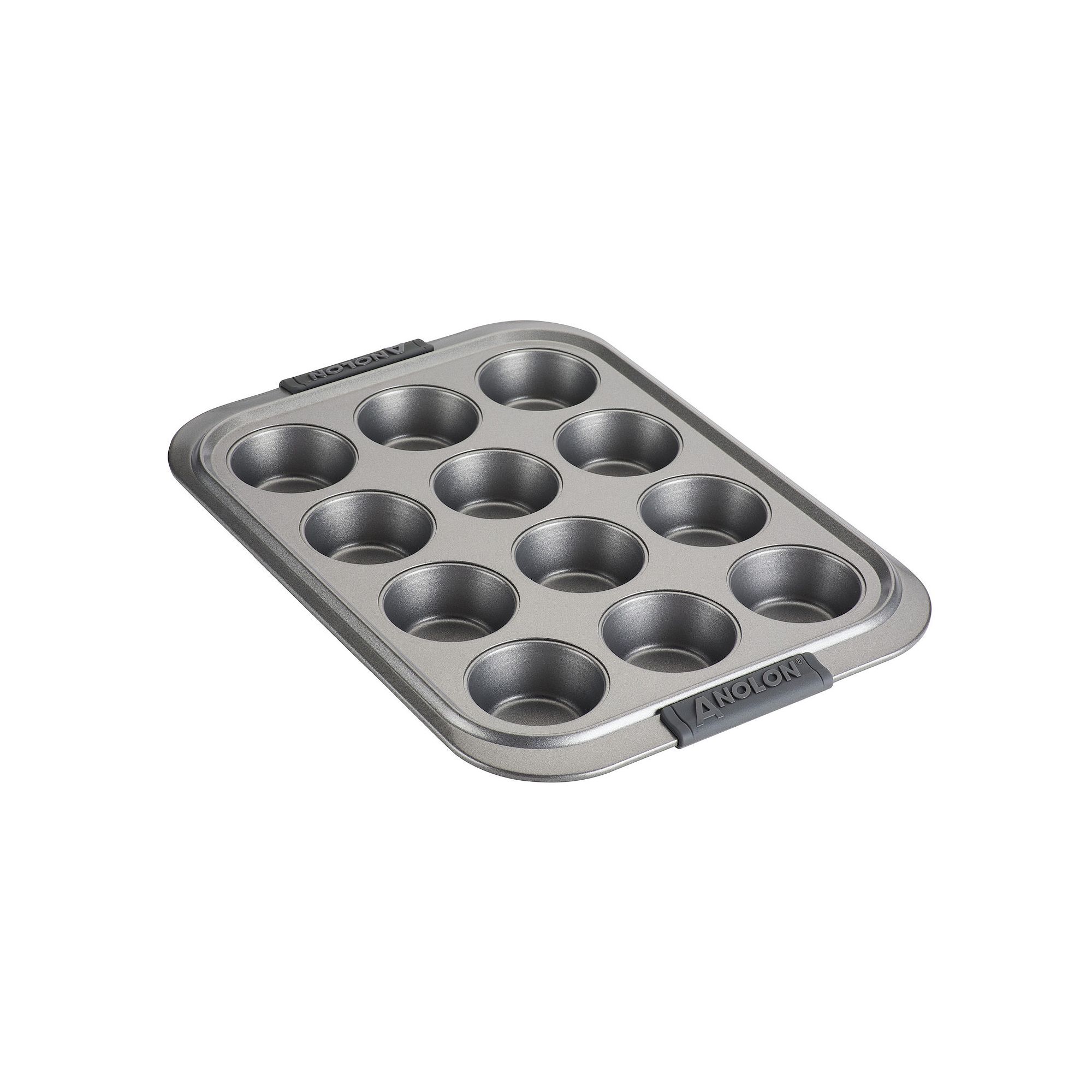 Anolon Advanced Nonstick Bakeware 12-Cup Muffin Pan, Gray