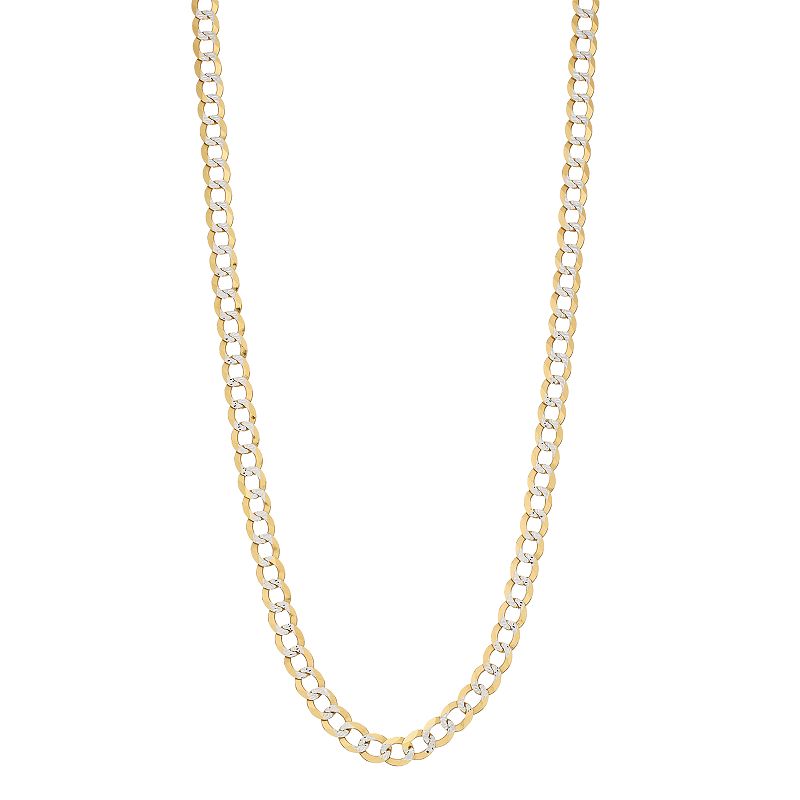 73638966 14K Gold Comfort Pave Curb Necklace, Womens, Size: sku 73638966