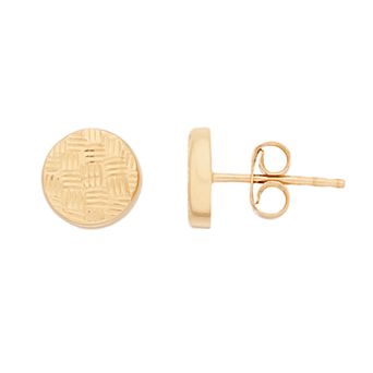 Karat Rush 14K Gold Texture Stud Earrings