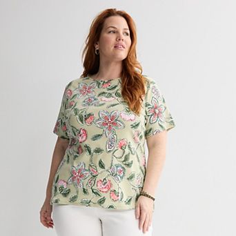 Plus Size Croft & Barrow® Essential Crewneck Top
