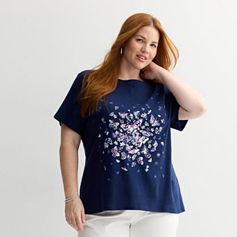 Plus Size Croft & Barrow® Essential Crewneck Top