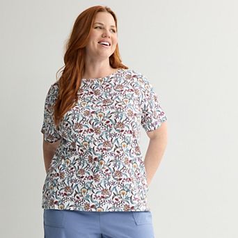 Plus Size Croft & Barrow® Essential Crewneck Top