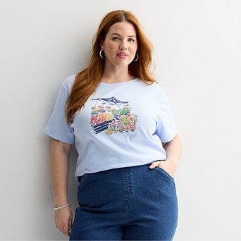 Plus Size Croft & Barrow® Essential Crewneck Top