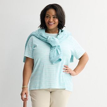 Plus Size Croft & Barrow® Essential Crewneck Top