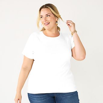 Plus Size Croft & Barrow® Essential Crewneck Top
