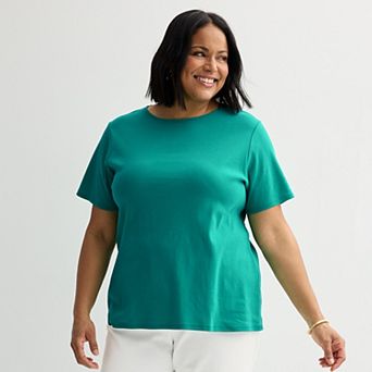 Plus Size Croft & Barrow® Essential Crewneck Top