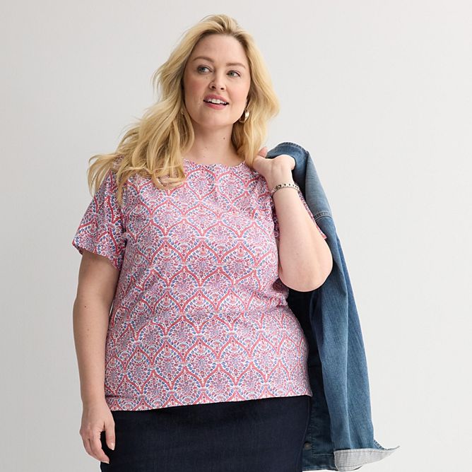 Plus Size Croft & Barrow Essential Crewneck Top