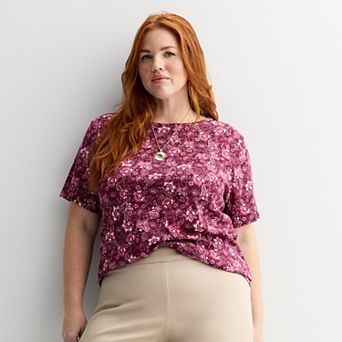 Plus Size Croft & Barrow® Essential Crewneck Top