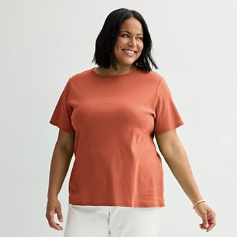 Plus Size Croft & Barrow® Essential Crewneck Top
