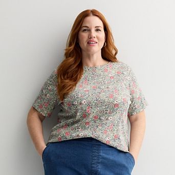 Plus Size Croft & Barrow® Essential Crewneck Top