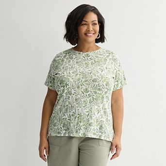 Plus Size Croft & Barrow® Essential Crewneck Top