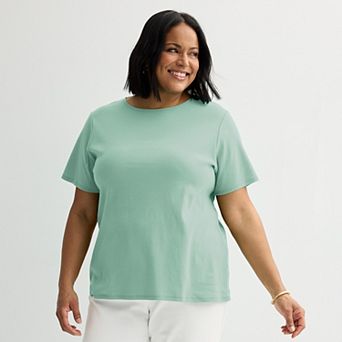 Plus Size Croft & Barrow® Essential Crewneck Top