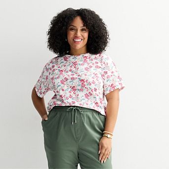 Plus Size Croft & Barrow® Essential Crewneck Top