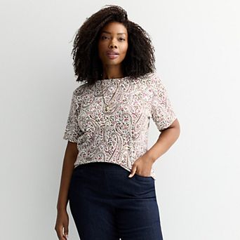 Plus Size Croft & Barrow® Essential Crewneck Top