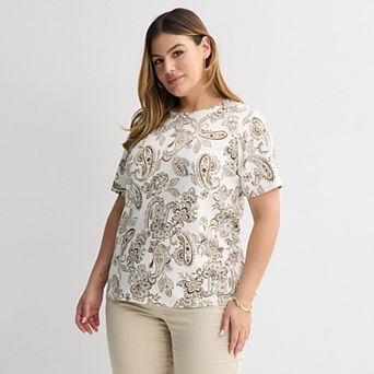 Plus Size Croft & Barrow® Essential Crewneck Top