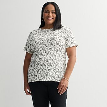 Plus Size Croft & Barrow® Essential Crewneck Top