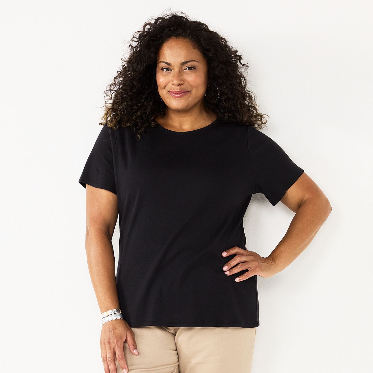 Plus Size Croft & Barrow Essential Crewneck Top