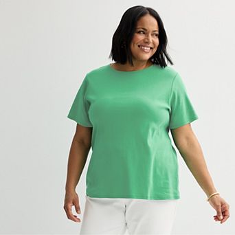 Plus Size Croft & Barrow® Essential Crewneck Top